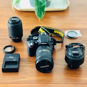 Nikon D5100 Body with 3 Lenses + More